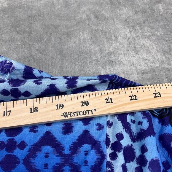 Catherines Top Women 5XLarge 34/36W Blue Purple‎ Embellished Batik Tunic Boho - Picture 8 of 11